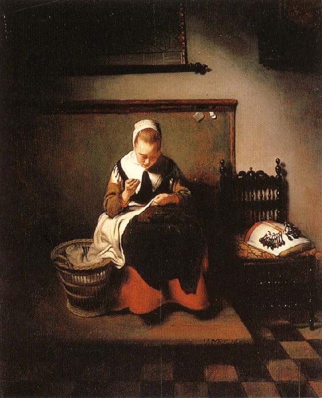  A Young Woman Sewing